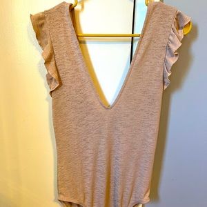 Nude low cut body suit! Urban outfitters